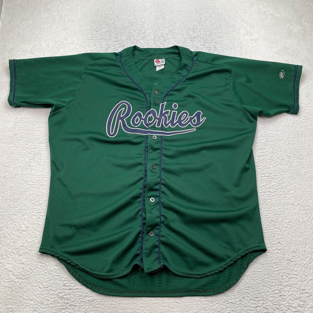 Rawlings Rookies Jersey Shirt Adult Size 2XL Number 8 Green Sports Baseball